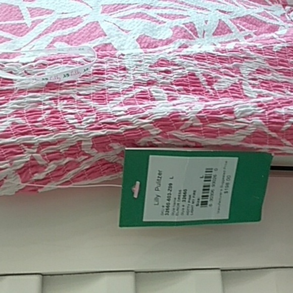 NWT Lily Pulitzer dress Pink & white bamboo print size large. NOT Target line. - Picture 3 of 3
